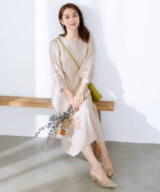 Tiaclasse 【洗える】ナローフレアパフスリーブワンピース