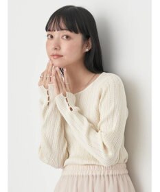 earth music&ecology ランダムリブパールニットプルオーバー