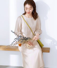 Tiaclasse 【洗える】ナローフレアパフスリーブワンピース