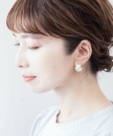 Pisceans 2wayフローラル&コットンパールピアス