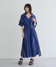 YECCA VECCA ベルト付きスキッパーシャツワンピース