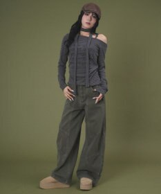 WEGO チョーカー付きボーダーロゴトップ