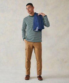 J.PRESS MEN ワッフルボーダー ロングTシャツ