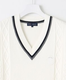 23区GOLF 【MEN】【洗える】ケーブル柄 ニットベスト