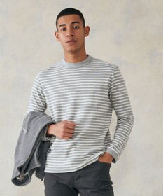 J.PRESS MEN ワッフルボーダー ロングTシャツ