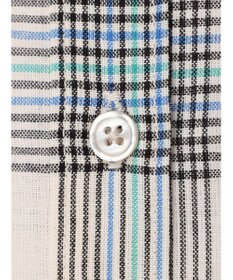 Green Parks 綿麻混バンドカラーシャツワンピース