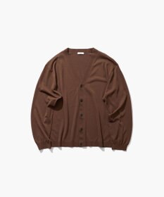 ATON FINE ICE COTTON | Vネックカーディガン - UNISEX
