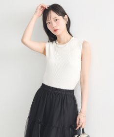 earth music&ecology ランダムリブノースリーブニット