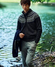 JOSEPH ABBOUD MOUNTAIN 【吸湿発熱/蓄熱保温/】 ソフトウォームワッフルタートル プルオーバー カットソー