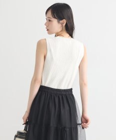 earth music&ecology ランダムリブノースリーブニット