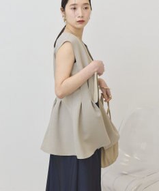 AMERICAN HOLIC 【イージーケア】リネンライクペプラムベスト