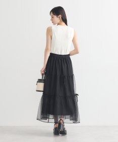 earth music&ecology ランダムリブノースリーブニット