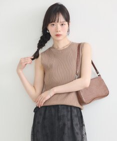 earth music&ecology ランダムリブノースリーブニット