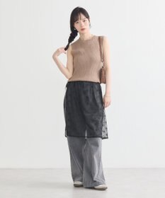 earth music&ecology ランダムリブノースリーブニット