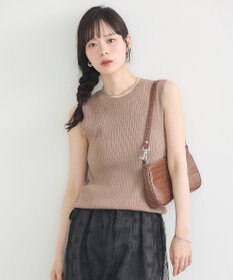 earth music&ecology ランダムリブノースリーブニット