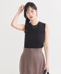 earth music&ecology ランダムリブノースリーブニット