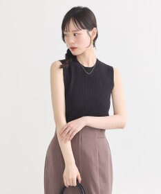 earth music&ecology ランダムリブノースリーブニット