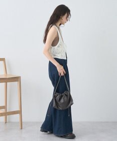 earth music&ecology ランダムリブノースリーブニット