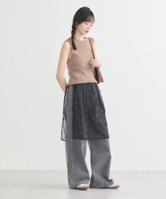 earth music&ecology ランダムリブノースリーブニット