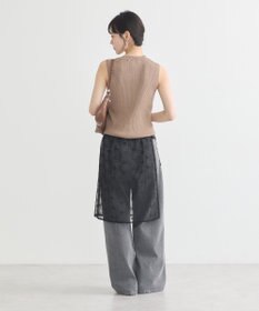 earth music&ecology ランダムリブノースリーブニット