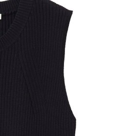 earth music&ecology ランダムリブノースリーブニット