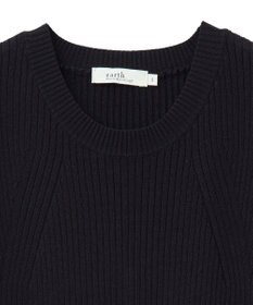 earth music&ecology ランダムリブノースリーブニット