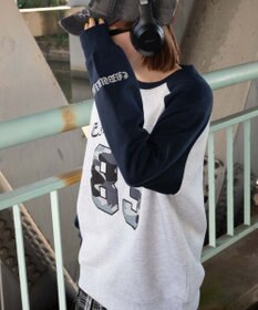 WEGO 【裏起毛】迷彩ワッペンラグランスウェット