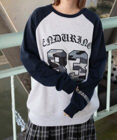 WEGO 【裏起毛】迷彩ワッペンラグランスウェット