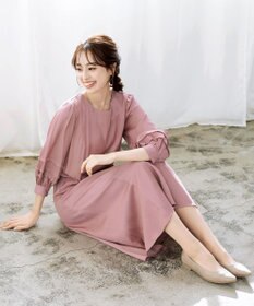 Tiaclasse 【洗える】ナローフレアパフスリーブワンピース