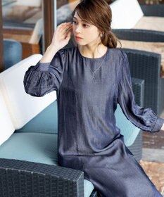 Tiaclasse 【洗える】ナローフレアパフスリーブワンピース