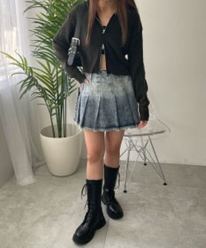 WEGO ヴィンテージウォッシュプリーツスカパン