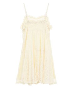 earth music&ecology フロントギャザー起毛レースミニワンピース