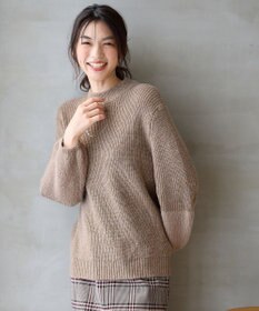 ANY ラムウールフェザーコンビプルオーバー