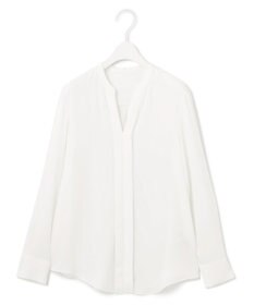 ICB 【人気のため新柄追加・洗える】Back Satin Amunzen キーネック長袖ブラウス