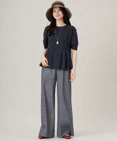 自由区 【接触冷感・UVカット・吸水速乾・抗菌防臭・洗える】ハイツイストポンチペプラム カットソー