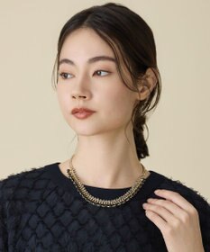 自由区 【SHIHOさん着用】ビジューレーン ネックレス ブラック系