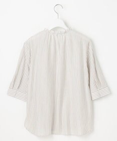 J.PRESS LADIES L ストライプジャージー フリル襟 カットソー