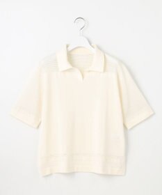 J.PRESS LADIES 【洗える】COTTON POLYESTER ニットポロ