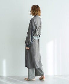 YECCA VECCA シアーMIXドロストデザインシャツワンピース