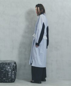 YECCA VECCA シアーMIXドロストデザインシャツワンピース