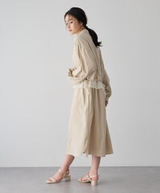 YECCA VECCA シアーMIXドロストデザインシャツワンピース