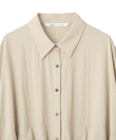 YECCA VECCA シアーMIXドロストデザインシャツワンピース