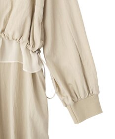 YECCA VECCA シアーMIXドロストデザインシャツワンピース