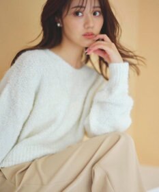 Feroux 【洗える】リボンヤーン プルオーバーニット