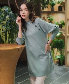 Tiaclasse 【安田美沙子さん着用・選べる2type・新色追加】ボタンニットチュニック