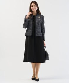 J.PRESS LADIES 【セットアップ対応】ファンシーツイード ノーカラー ジャケット