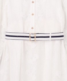 GRACE CONTINENTAL ストライプフラワー刺繍ワンピース