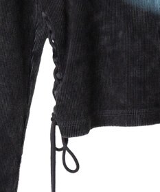 WEGO ヴィンテージウォッシュレースアップロンT