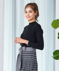 Tiaclasse 【洗える】千鳥柄ニットプリーツワンピース