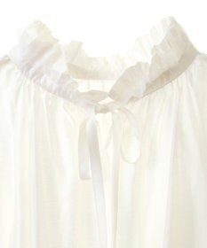 YECCA VECCA スタンドカラーシアーリボンブラウス